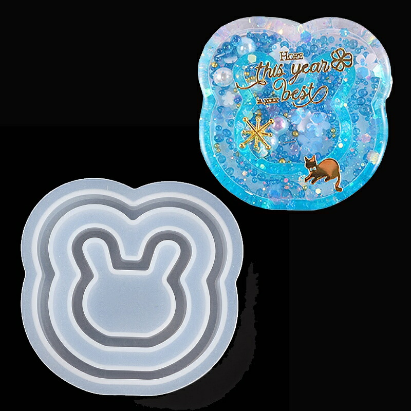 楽天市場】レジン シリコン型 ダブルベアー フレーム 1個 : あとりえ