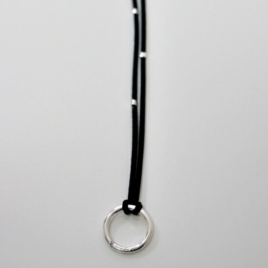 【mouchu(マウチュ)】Circle Leather Necklace(首飾り Silver925 燻し産業 佩び物 差し上げ物 差し上げ物)