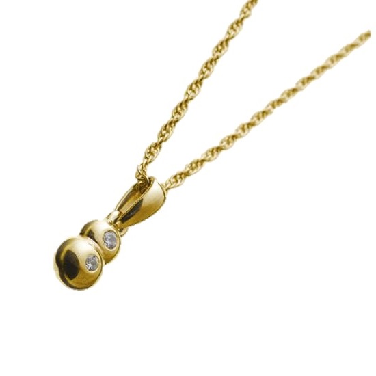 【mouchu(マウチュ)】Twins Necklace Gold(首飾り Silver925 キュービックジルコニア 佩び物 差し上げ物 差し上げ物)