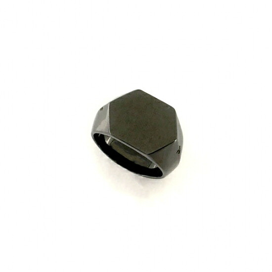 【mouchu(マウチュ)】Hexagon Ring(リング 指輪 ブラックロジウムメッキ ヘキサゴン 六角形 アクセサリー ギフト プレゼント)|A-SELECT