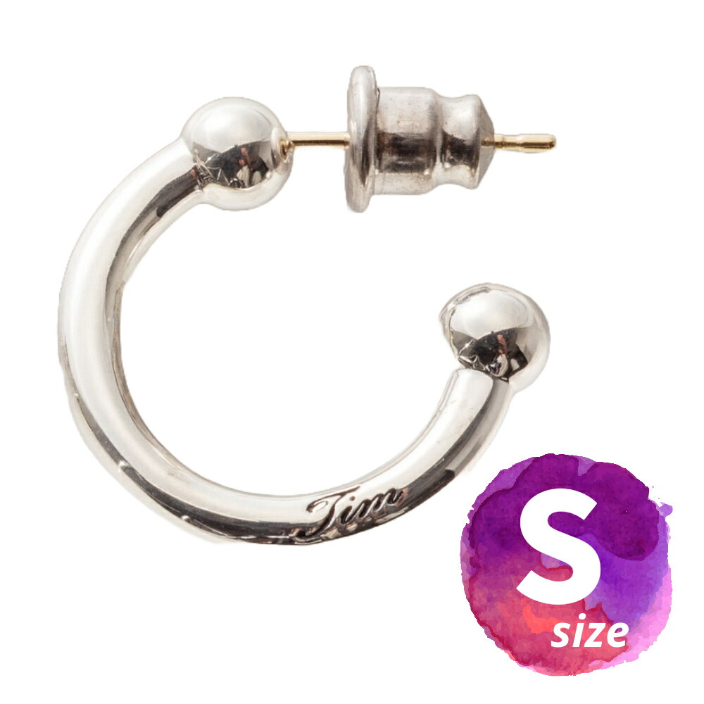 【Timvales(ティンバレス)】TVE008-S(片耳用/1個 フープピアス  Silver925 K10 アレルギー反応楽にする 付属物 差し上げ物 差し上げ物)