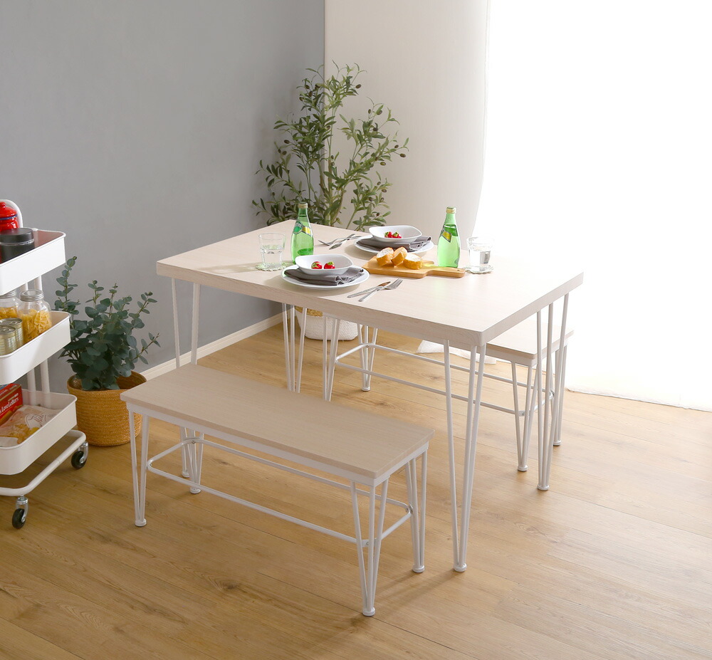 ダイニングテーブルセット おしゃれ カフェ モダン 安い 北欧 椅子 ダイニングチェア 110×70 4人 3人 アイアン 脚 シンプルモダン デザイナーズ スタイリッシュ クール 高級 かっこいい カフェ風 リゾート セレブ アーバン ホワイトオーク 白