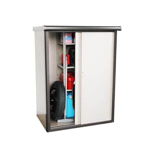 安い物置幅1 収納屋外幅1 引き戸引き戸格安駐輪場小屋鍵倉庫高さ162 ベランダ奥行75 掃除道具庭組立棚ガレージ収納庫物置ラックタイヤ中型車庫 収納