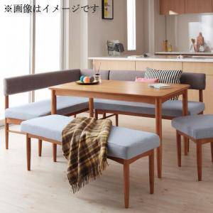 代引き手数料無料 L型 L字 コーナーソファー 7人用 ダイニングテーブルセット ベンチ 大きい ロータイプ 座面低め 座面高43 オーク カバー ミッドセンチュリー スタイリッシュ クール デザイナーズ 幅1 机 ソファ1 肘ソファ1 長椅子1 スツール1 5点 食卓 北欧 安い