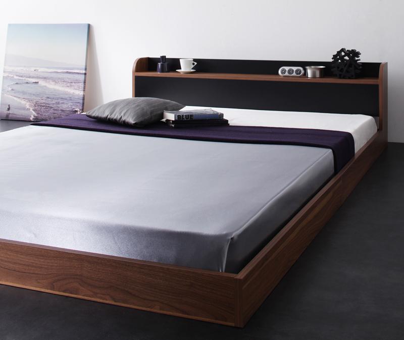 ベッド シングル ローベッド ロータイプ 低い フロアベッド 低床 棚 ラック 宮付き ヘッドボード 枕元 携帯 スマホ ティッシュ メガネ リモコン コンセント 充電 フレーム 北欧 おしゃれ モダン ヴィンテージ メンズ ツートンカラー マルチラスssマットレス付き Scadep Org