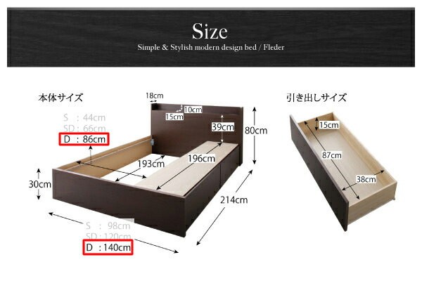 ダブルベッド 2人 マットレス付き チェストベッド ミドル ベッド下収納 引き出し付き 大容量 宮 ヘッドボード 枕元 棚 ラック 携帯 ティッシュ メガネ リモコン 頭上 収納 コンセント ゲーム スマホ 充電 電気 布団 直置き マットレス不要 ヴィンテージ メンズ モダン