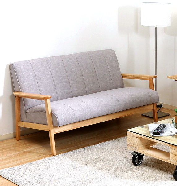 国内配送 ソファー 2人掛け 座面高38 高さ69 奥行72 幅128 ライトグレー ナチュラル 一人暮らし 二人用 木製 安い 北欧 おしゃれ 椅子 ダイニングチェア ダイニングベンチ 2人用 二人掛け ソファ Kag Smktekmuhlimboto Sch Id