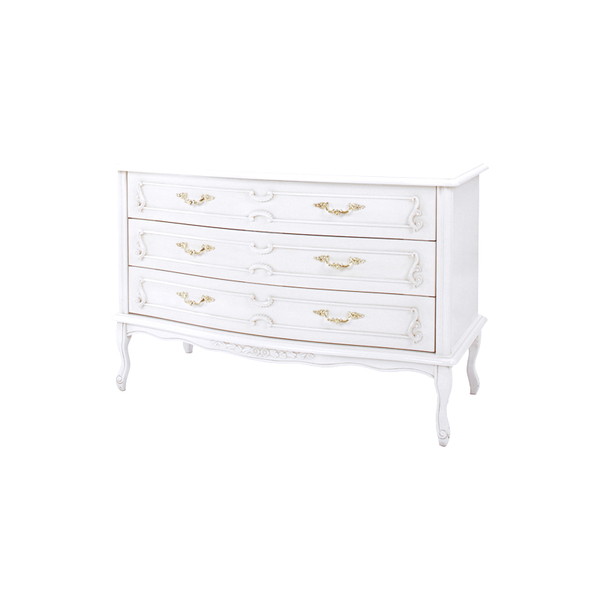 チェスト ワイド 収納 洋服 衣類 整理 タンス 木製 おしゃれ 北欧 安い 引き出し リビング 寝室 ベッドサイド ロータイプ 低い 大型 大容量 天然木 3段 猫脚 猫足 アンティーク かわいい 姫系 プリンセス エレガント 高級 ヨーロピアン 約 幅100