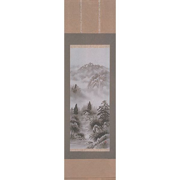 楽天市場】掛軸 水墨山水 森 雪堂 尺五立 掛け軸 全国送料無料
