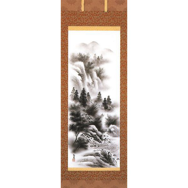 水墨山水 森義兼作 尺五立 掛け軸 美術品 楽天市場】掛軸 水墨山水 森 雪堂 尺五立 掛け軸 全国送料無料