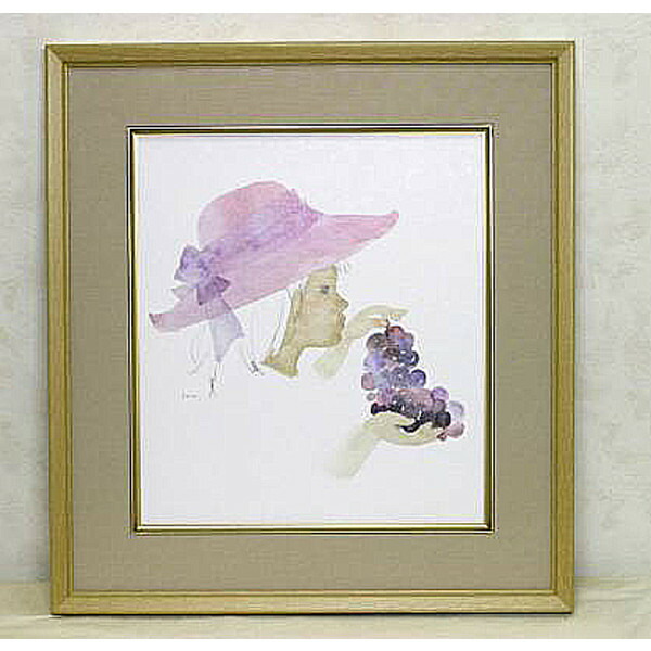 楽天市場】絵画 いわさきちひろ 帽子の少女 額 児童画 色紙 送料