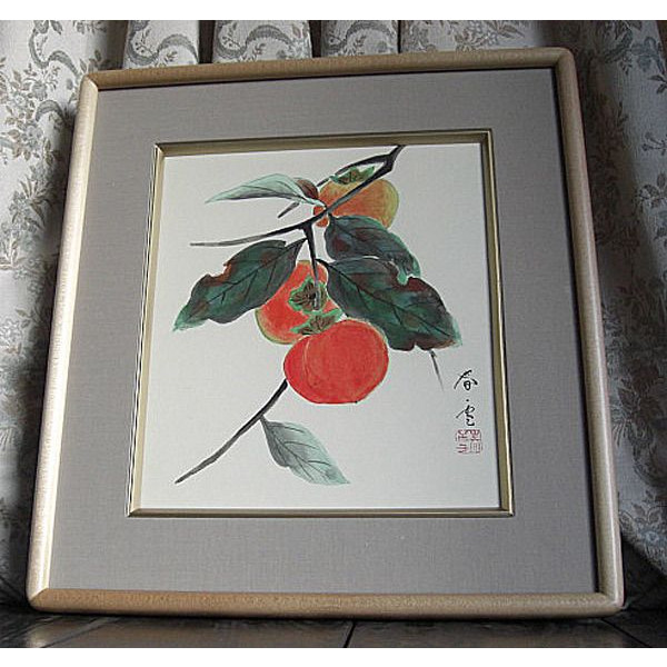 楽天市場】小阪正次『薩摩壺と柿』油絵・油彩画 F10（10号