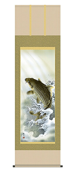 掛け軸　大昇鯉　尺五　森山観月／掛軸　全国送料無料 【smtb-k】【ky】