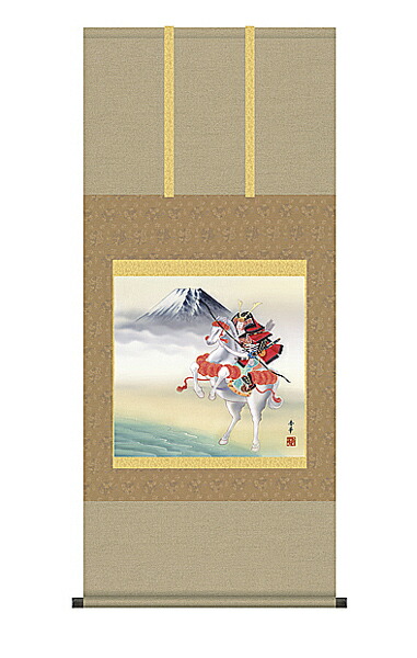 掛け軸 白馬武者 尺五横 野川秀華 掛軸 全国送料無料 【smtb-k】【ky】|古都-京都 掛け軸専門店 文永堂