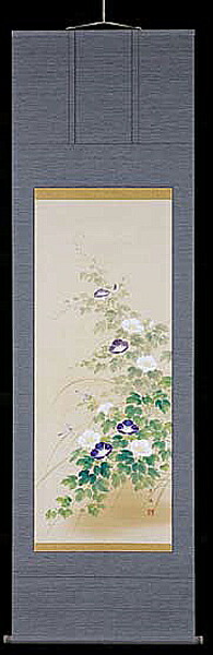 掛け軸 槿花 はけ口華凰 芸術年鑑掲げる絵書き 尺五  掛軸 全国貨物輸送無料 【smtb-k】【ky】