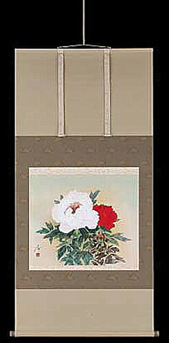 掛け軸 名取り草 中沢勝 芸術年鑑掲げる絵書き 尺八横  掛軸 全国貨物輸送無料 【smtb-k】【ky】