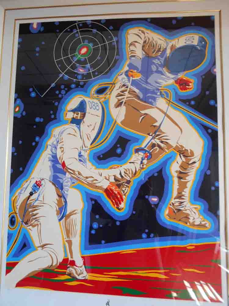 絵画 ヒロ ヤマガタ アトランタ フェンシング 版画 シルクスクリーン 全国送料無料 Smtb K Ky Monitor Systems Com