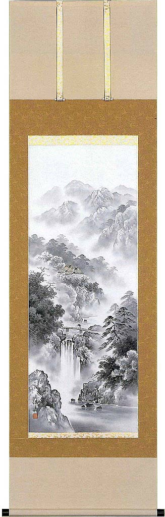 掛け軸 水墨景観 前田深青 芸術年鑑掲げる絵書き 掛軸 全国貨物輸送無料 【smtb-k】【ky】