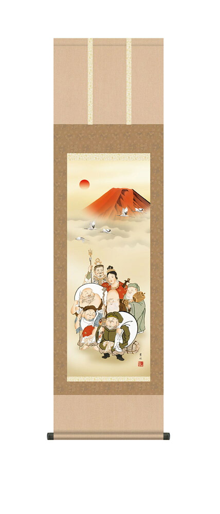 掛け軸　七福神　緒方葉水　掛軸　全国送料無料【smtb-k】【ky】