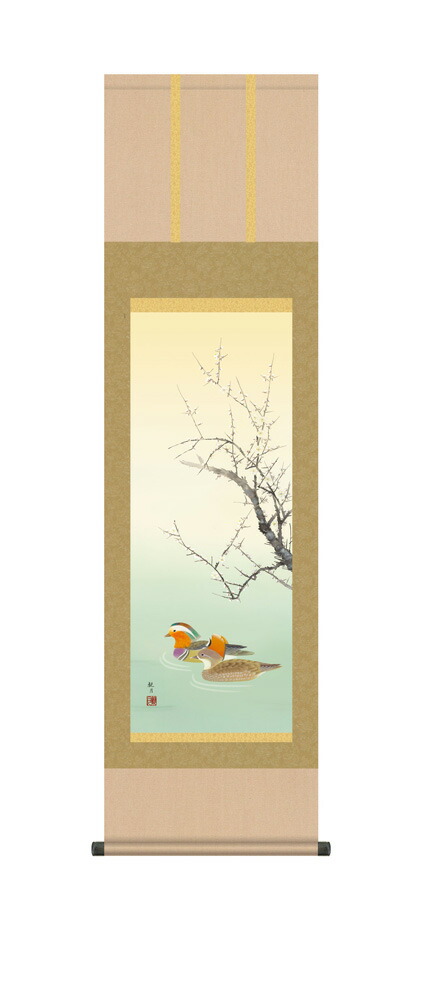 楽天市場】掛け軸 月下白鷺図 (葛谷聖山) （掛軸小物なし) 送料無料