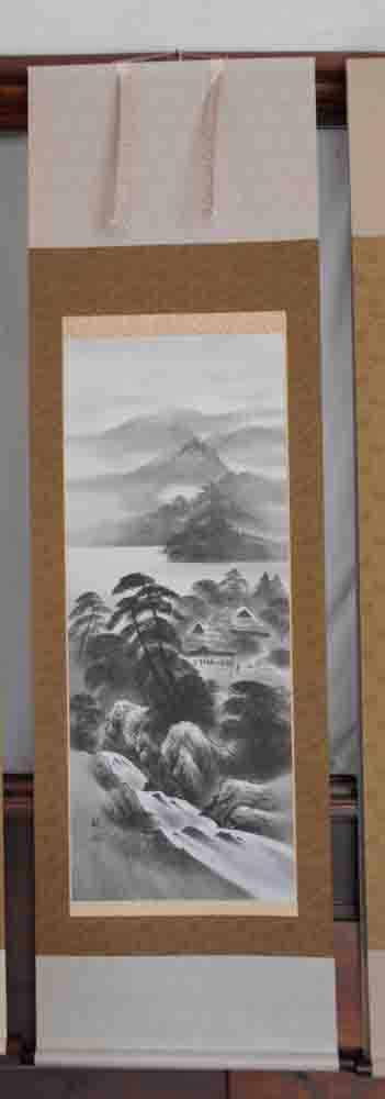 掛軸 田中祥堂 春景塔山水 imgrc0066820994.jpg