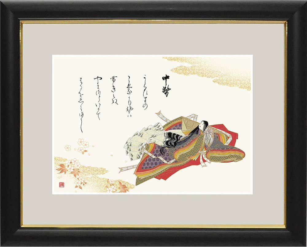 値下げ中　掛け軸　三十六歌仙　小野小町　美品　複製シルクスクリーン 楽天市場】アート 額絵 小野小町 佐竹本三十六歌仙 本紙サイズ