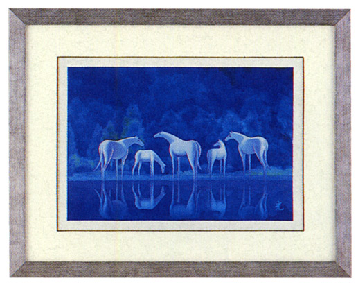 楽天市場】田中幸一 森の中の白馬 絵画 油絵 馬 インテリア 一点物