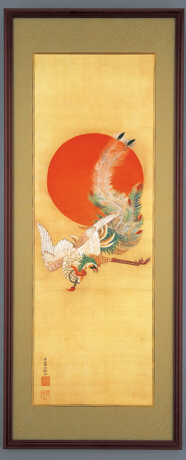 楽天市場】伊藤若冲『日出鳳凰図』復刻版額装 : 内田画廊