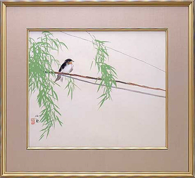 送料無料　竹内栖鳳　風かおる　絵画　版画　彩美版　シルクスクリーン併用【smtb-k】【ky】