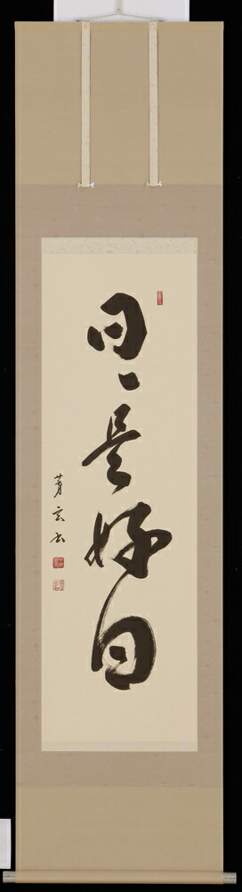 掛け軸 日々是好日 中村芳玄 掛軸 書 全国貨物輸送無料 【smtb-k】【ky】