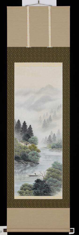 掛軸 ペンキ塗り風景 小酒井桜谷 尺五立 掛け軸 全国貨物輸送無料 【smtb-k】【ky】