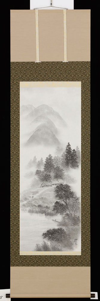 水墨山水 森義兼作 尺五立 掛け軸 美術品 水墨山水 森義兼作 尺五立 掛け軸 美術品 - メルカリ