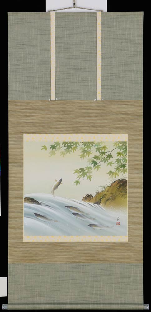 掛け軸 泳鮎 川島正行 美術年鑑掲載作家 掛軸 全国送料無料 【smtb-k】【ky】|古都-京都 掛け軸専門店 文永堂