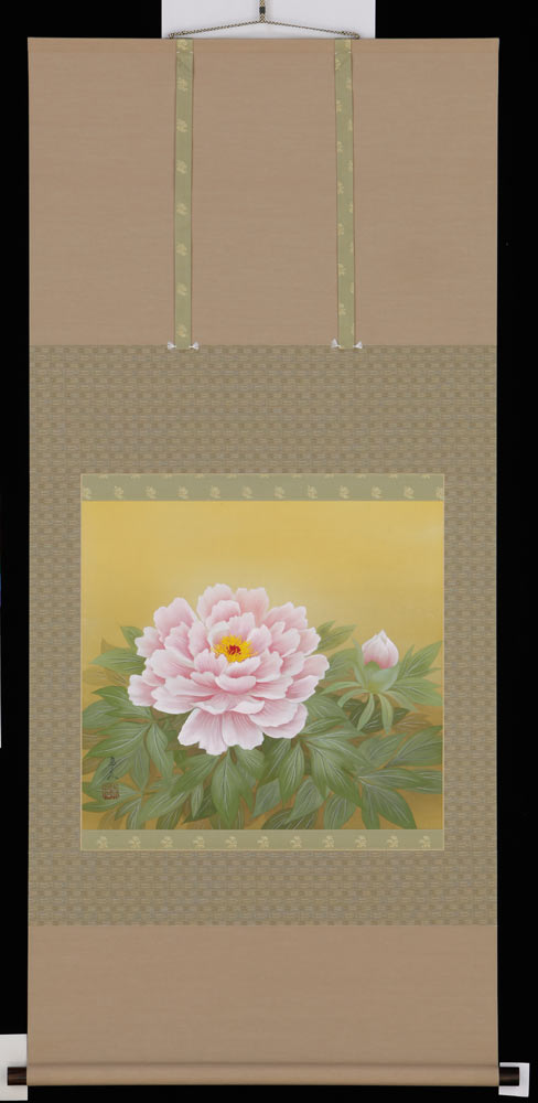 掛け軸　牡丹　堀　高泉　美術年鑑掲載作家　掛軸　全国送料無料　【smtb-k】【ky】｜古都-京都　掛け軸専門店　文永堂