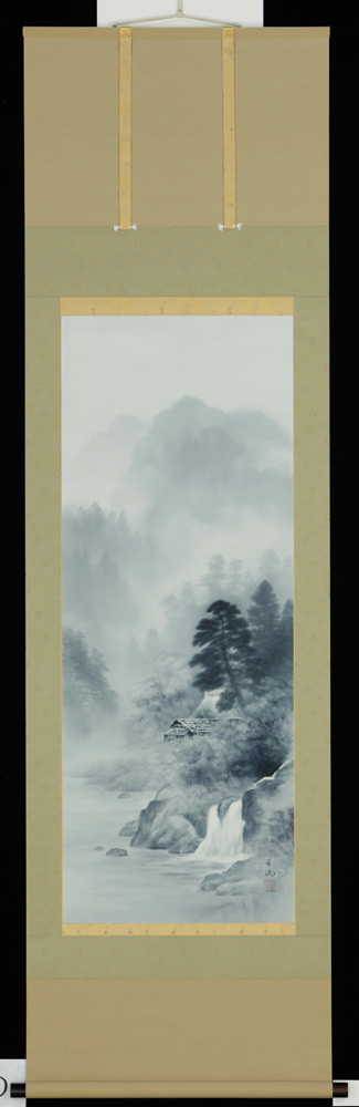 掛け軸 水墨景観 高橋長流 芸術年鑑掲げる絵書き 掛軸 全国貨物輸送無料 【smtb-k】【ky】