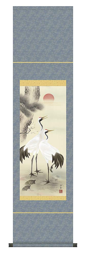 楽天市場】松上双鶴 掛軸 : 襖（ふすま）・掛け軸屋 和紙苑