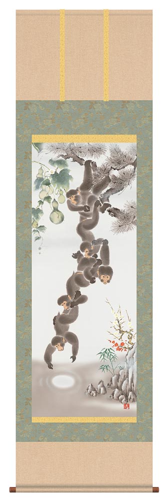 最終値下げです⭐︎ 掛け軸 川島登美次作 四君子図 桐箱入り 年中掛け 日本画家 楽天市場】掛軸 月が五猿 尺五立 川島美宝作【送料無料】【年中