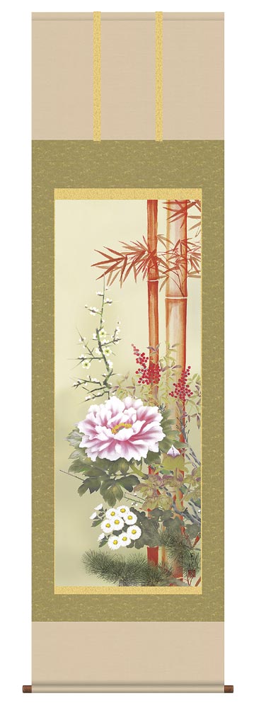 掛け軸 吉祥名花／幸田そよ風 尺五 掛軸  全国貨物輸送無料 【smtb-k】【ky】 仏具-掛軸-日用品雑貨・文房具・手芸