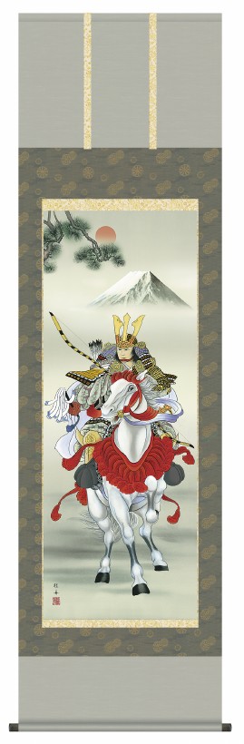 送料無料　お祝い 端午の節句　掛け軸　掛軸　白馬武者 　長江桂舟 (三美会)｜古都-京都　掛け軸専門店　文永堂 26,257円