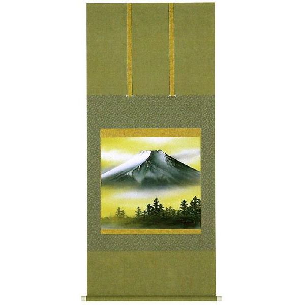 掛軸　暁雲不二　川島正行　号：5万2千　掛け軸　尺八横 全国送料無料　【smtb-k】【ky】