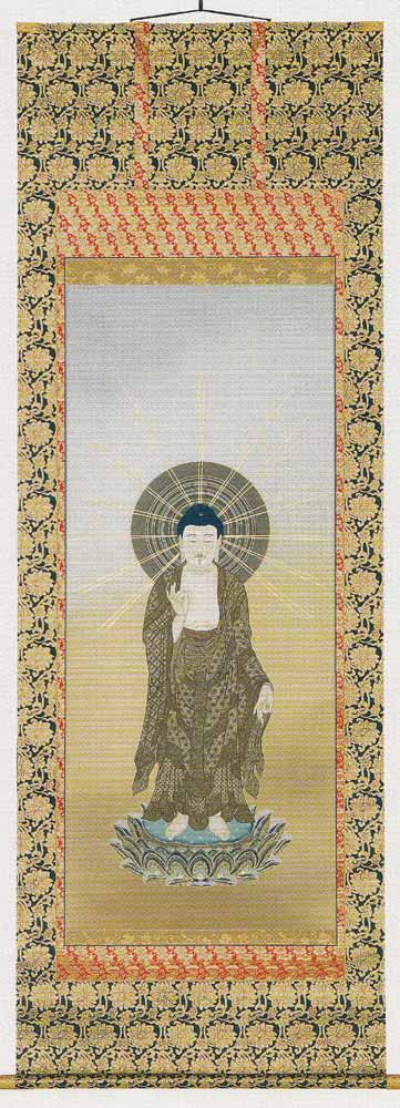 掛軸　阿弥陀如来立像　篠田清澄　掛け軸　全国送料無料 【smtb-k】【ky】