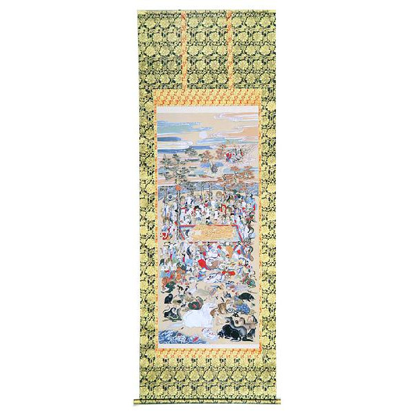 十三仏 松井翔雲画 尺八巾立 掛け軸 釈迦涅槃図 松井翔雲 【尺八】 【特価 】 [受注製作品 納期約3