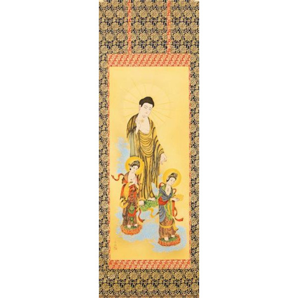 掛け軸 阿弥陀三尊佛 芸術年鑑掲げる絵描き 広井広洋 掛軸 全国貨物輸送無料 【smtb-k】【ky】