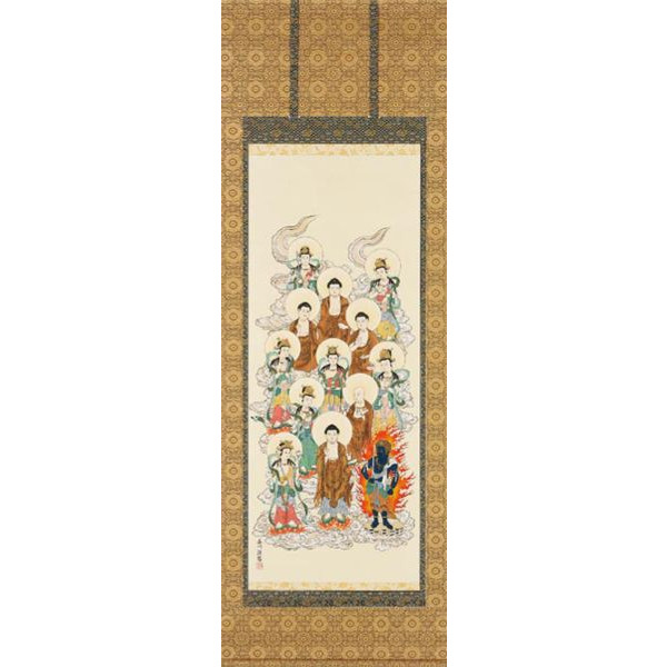 掛け軸 阿弥陀十三佛 芸術年鑑 号：四万六千円 伊藤香川 掛軸 全国貨物輸送無料 【smtb-k】【ky】