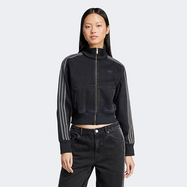 adidas Originals デニム ラインストーン ジャケット adidas（アディダス）の「デニム ラインストーン ジャケット