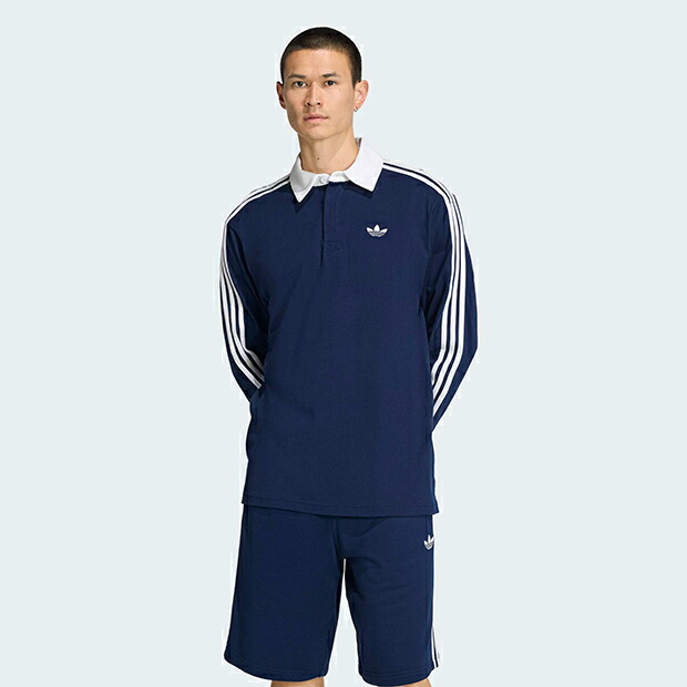 アディカラー スリーストライプス ラグビー 長袖ポロ　ナイトインディゴ　【adidas originals|アディダスオリジナルス】ci076-ke3574｜オリジナルスショップ 7,810円