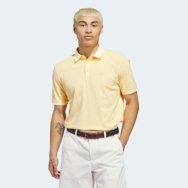 【SALE対象】メンズ ツイストニット ワンポイントロゴ 半袖ポロ アイスタンジェリン 【adidas originals|アディダスオリジナルス】kvh80-kb8614|オリジナルスショップ