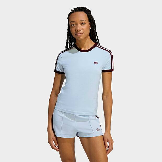 レディース アディカラー スリーストライプス スリム 半袖Tシャツ クリスタルスカイ 【adidas originals|アディダスオリジナルス】l6158-kd3684