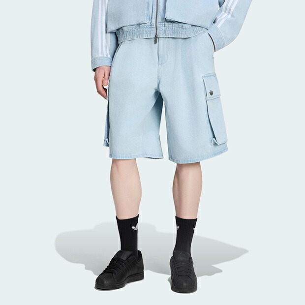 メンズ ADILENIUM シーズン 5 デニム カーゴ ショーツ　ライトブルー　【adidas originals|アディダスオリジナルス】w6356-kx4823｜オリジナルスショップ