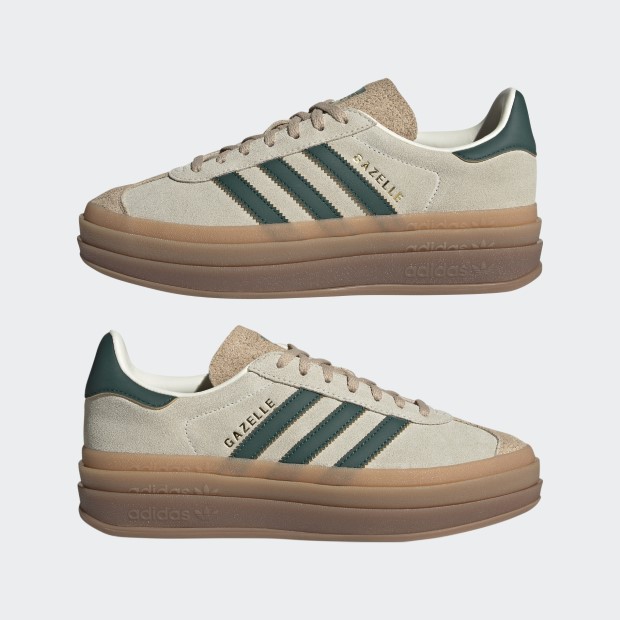 【SALE対象】レディース ガゼル ボールド GAZELLE BOLD lyu93　クリームホワイト×カレッジグリーン　【adidas originals|アディダスオリジナルス】id7056